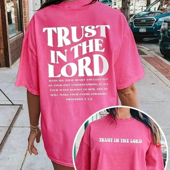 Tops - Hot Pink Casual Women's Summer Loose Fit T-Shirt With Slogan Print